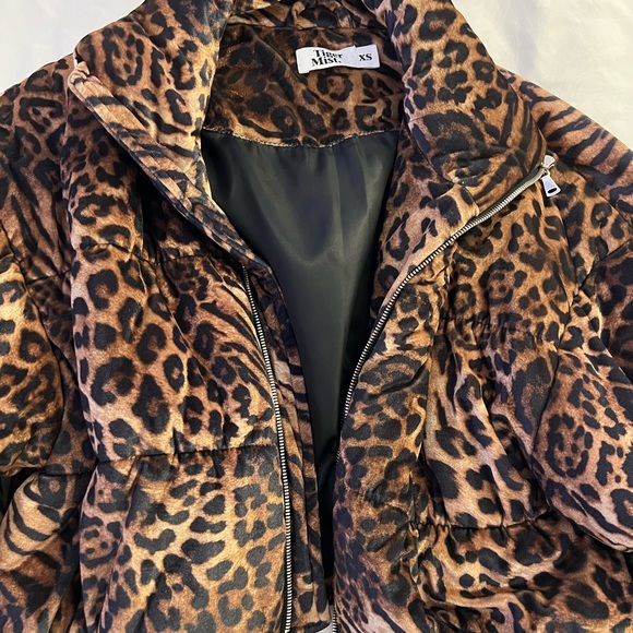 Tiger Mist Cheetah Print Bomber PufferJacket - Picture 3 of 4